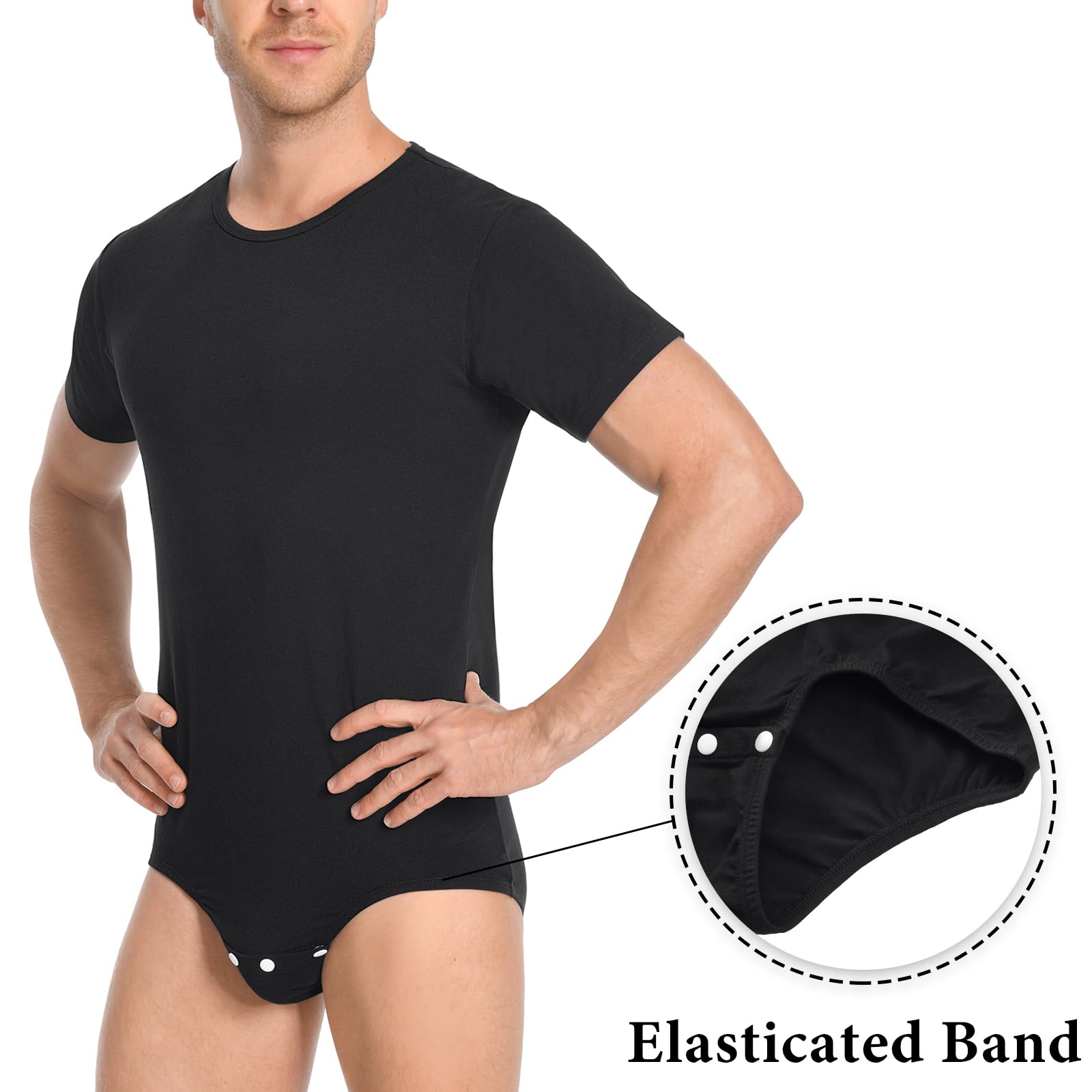 LittleForBig Męskie bawełniane śpioszki jednoczęściowe body - luźny krój Basic Onesie