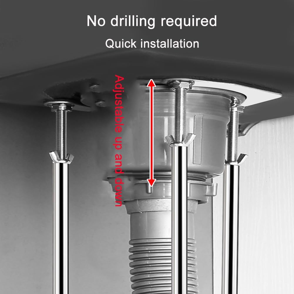 Soporte Fregadero Bajo Encimera de Alta Resistencia, Ajustable Pies de Cocina para Fregadero de Cocina y Baño, Soporte Pila Lavadero Acero, Carga Máxima 200 KG(12 cm,30-40 cm)