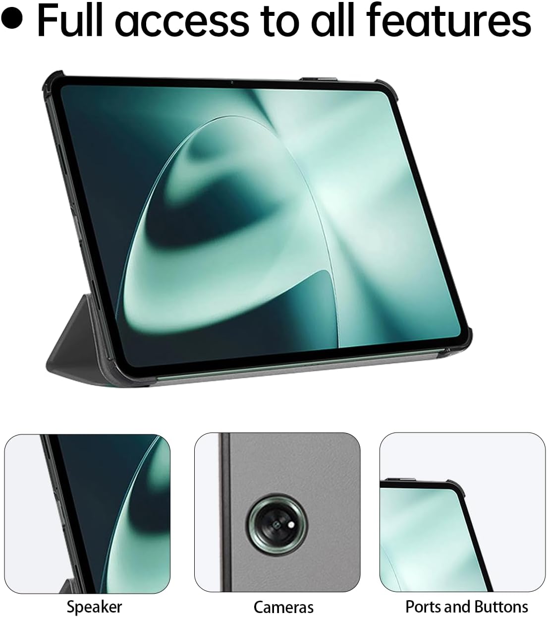 Case for Oneplus Pad 2/Pad Pro 12.1 inch 2024 New Tablet PC Android 14,Hard PC and Premium PU Stand Cover Ultra Lightweight Slim Shell Stand Cover,Grey