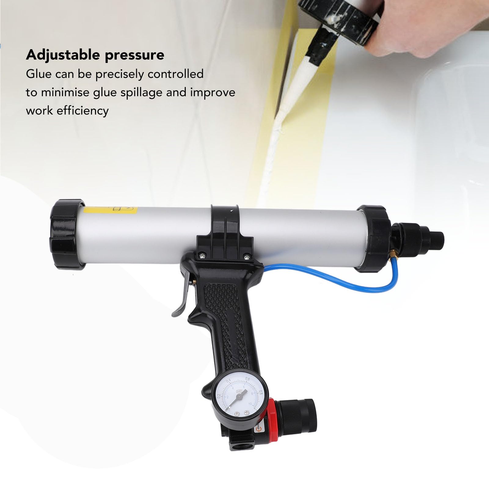 Pneumatisches Dichtungswerkzeug aus Aluminiumlegierung, Kompakter Pneumatischer Kartuschenapplikator für Heimdekoration, 310 Ml, Unbeeinflusst von der Temperatur oder Gewährleistung und (400ml)