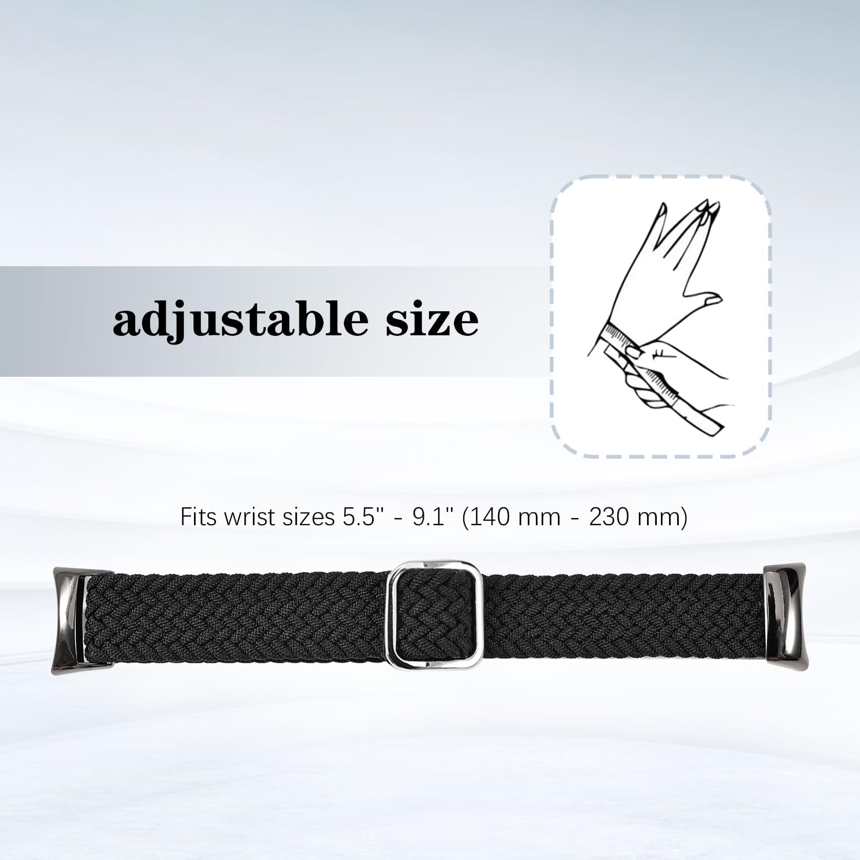 Pleciona bransoletka Mi Band 9 / Mi Band 8 dla mężczyzn i kobiet, elastyczny, miękki nylon, pasek do zegarka, zapasowy pasek do Xiaomi Smart Band 9 / Xiaomi Smart Band 8, 2 sztuki