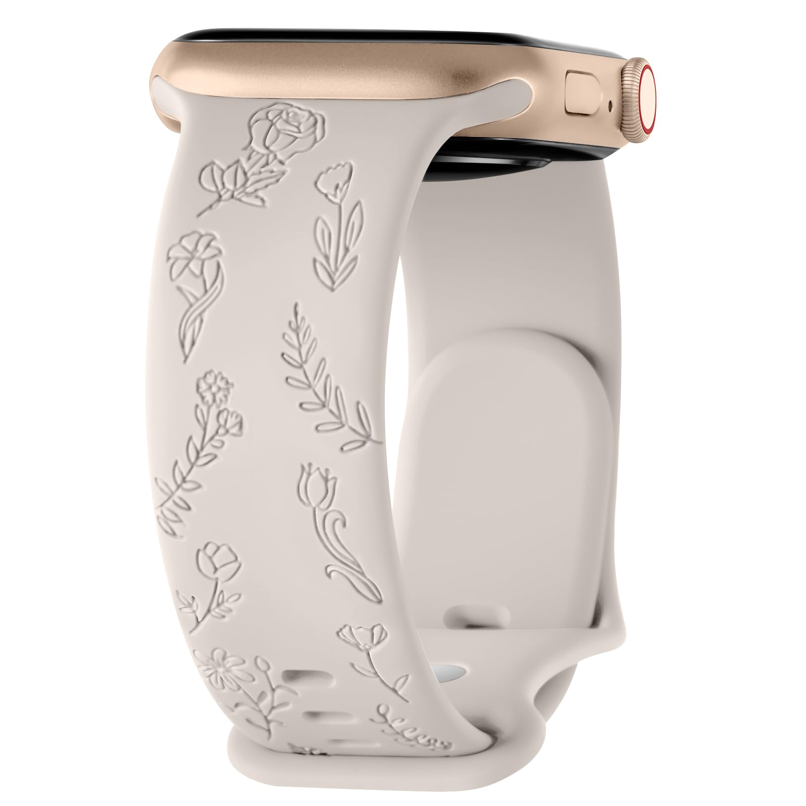Flower Engraved Strap for Apple Watch Strap 42mm 44mm 45mm 46mm 49mm