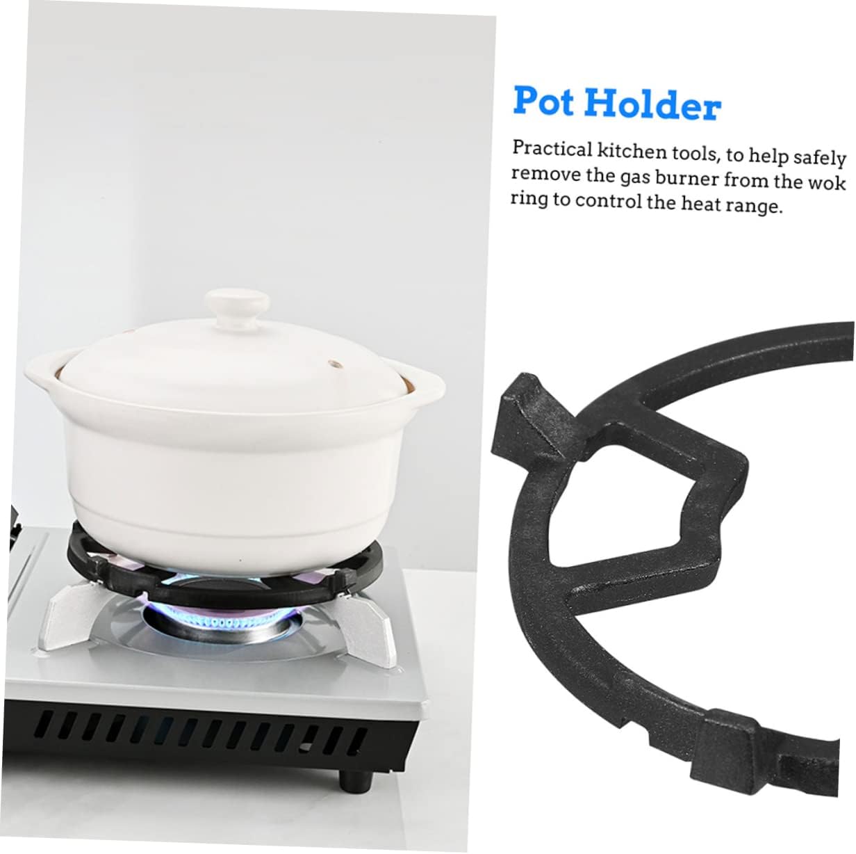 2pcs Heat Resistant Gas Stove Pot Rack Cast Iron Wok Ring Stove Accessory for Cooking
