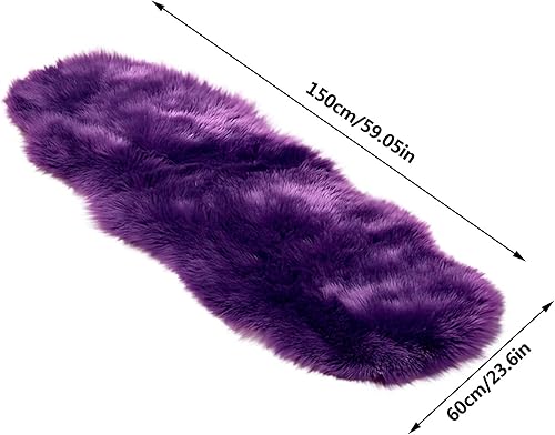 Miniatura 69 de Alfombra de piel sintética ultrasuave de 2 x 5 pies, 17 colores de piel de oveja sintética, alfombra lanuda para sofá, cojín de asiento, alfombra