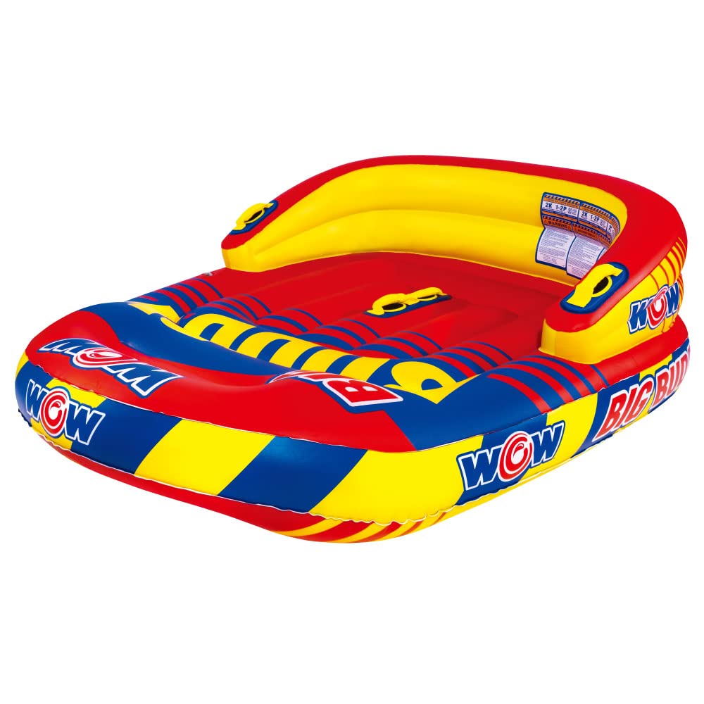 WOW Sports - Big Buddy 2 Person Inflatable Towable Deck Tube - Perfect For Kids & Adults - Boating Accessory