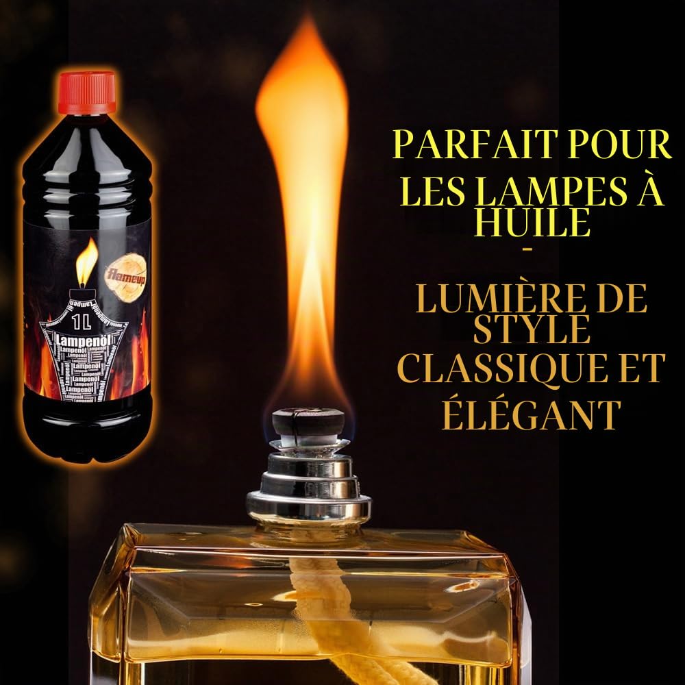 L'huile pour Huile de Lampe 1-24 Litres torche neutre lanterne bouteilles intérieur extérieur Flameup, Numéro:6 L