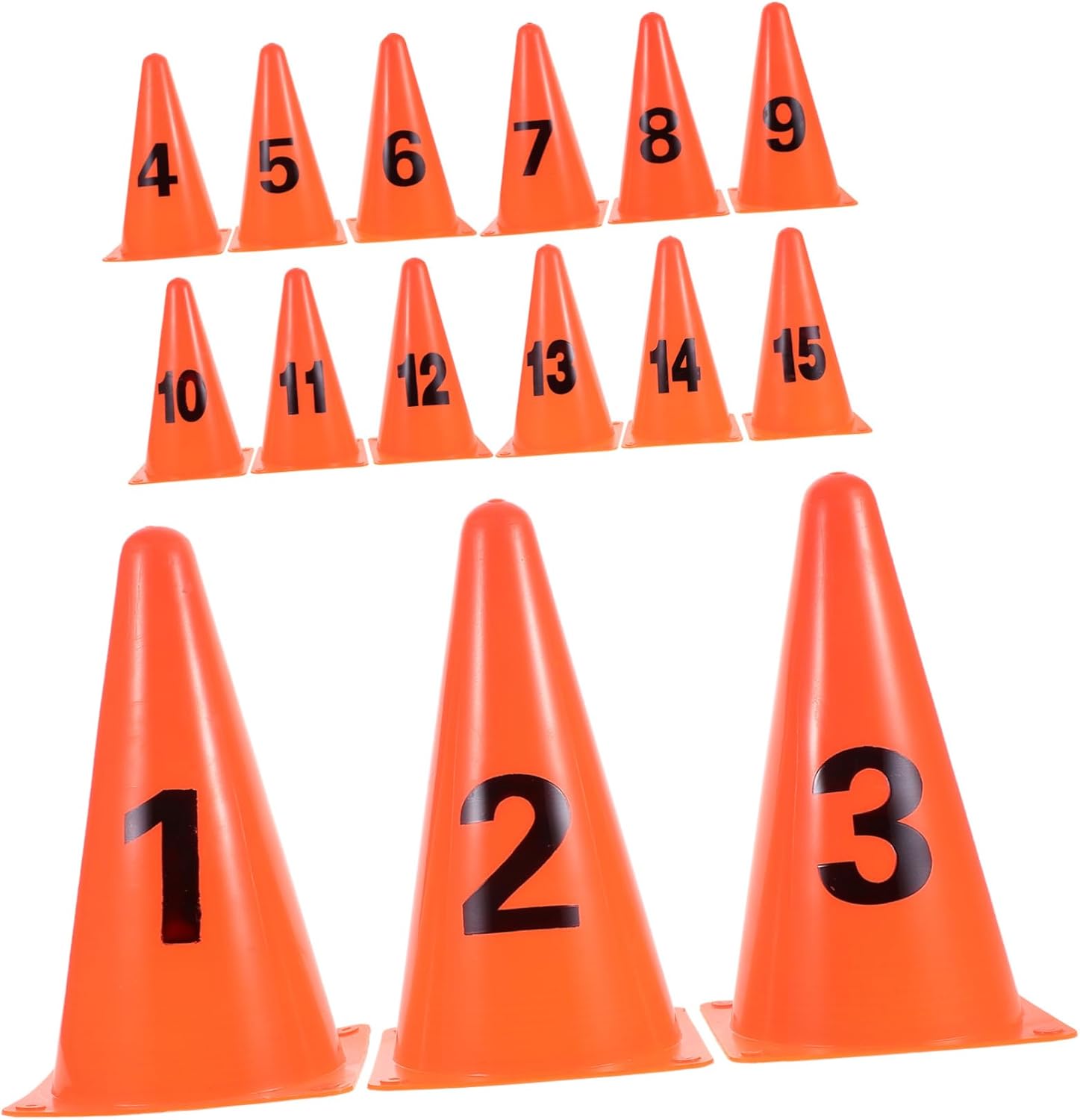 BESPORTBLE 15pcs Agility Cones Soft Plastic Field Markers for Soccer Basketball and Football Training and Portable Training Equipment for Indoor and Outdoor Use