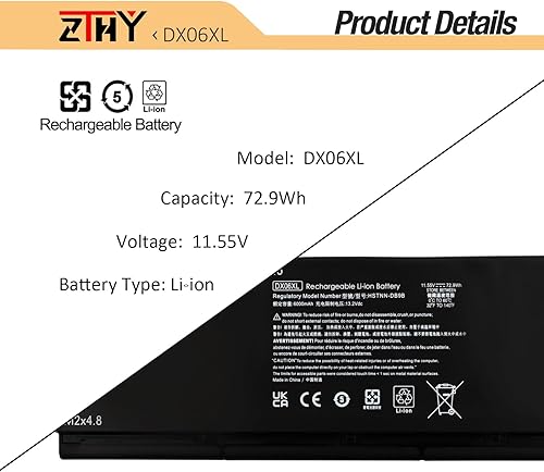 Miniatura 3 de ZTHY DX06XL - Batería para portátil compatible con HP Omen X 2S 15-DG 15-DG0000NC 15-DG0001NC 15-DG0003NC 15-DG0010NR 15-DG0018TX 15-DG0020TX