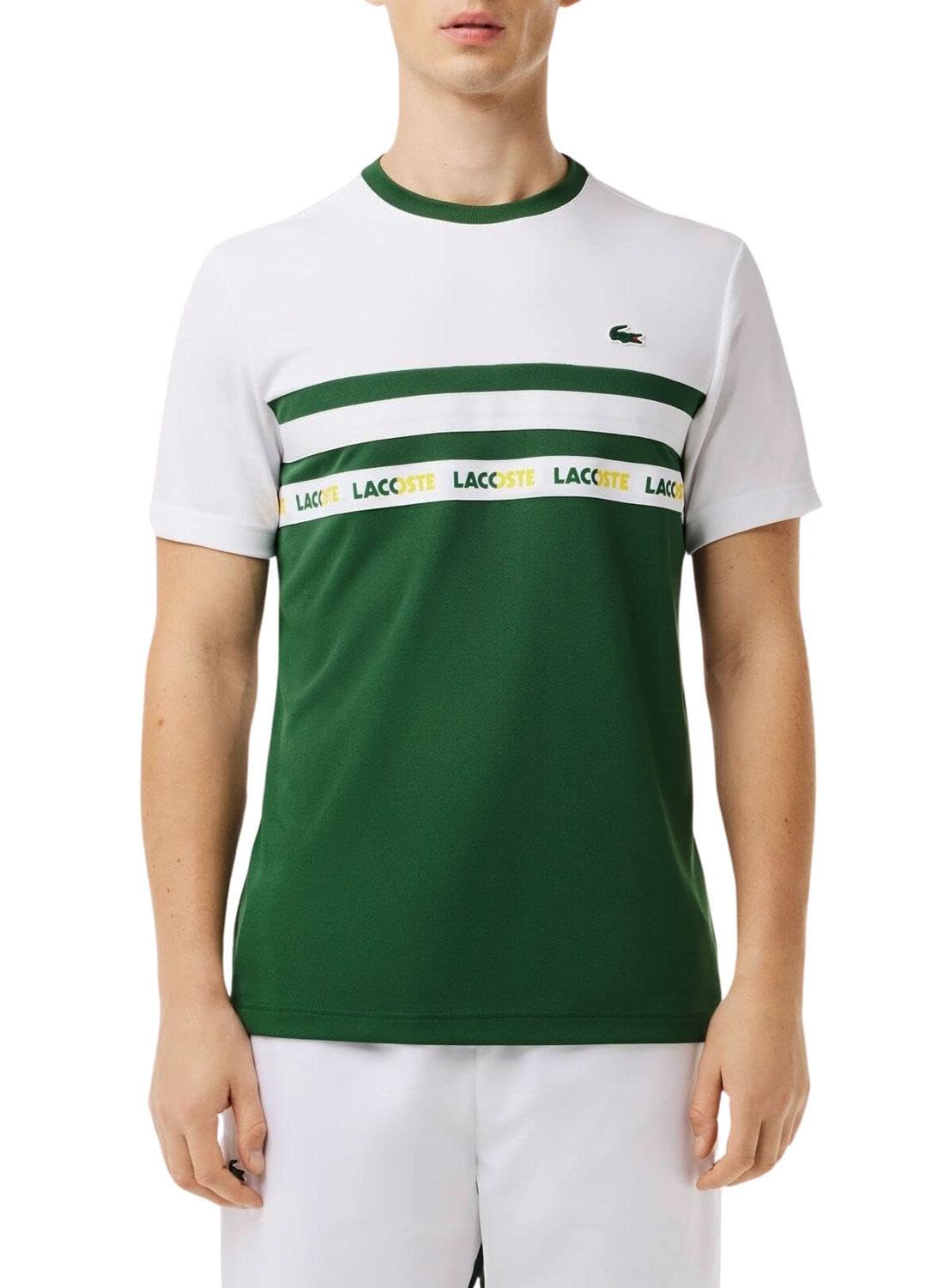 Lacoste Men S TEE-SHIRT-TH7515-00, Verde/Blanco