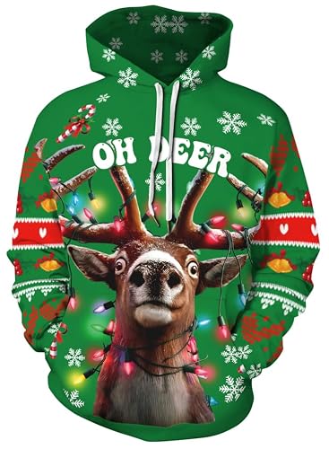 Ainuno Unisex Christmas Hoodie for Men Couples Funny Holiday Hooded