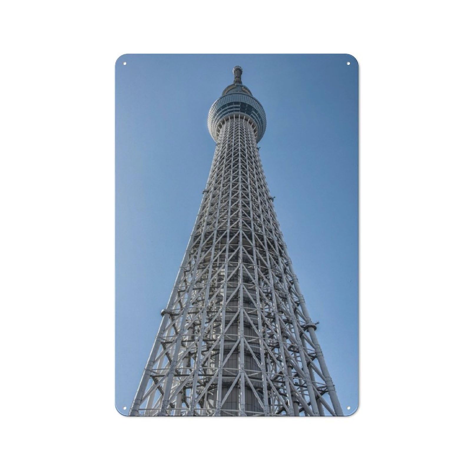 Junmoney Tokyo Skytree Character Decorative Tin Plaque 30X20cm Featuring Home Wall Decor For Flat, Dorm Room, Lounge Or Cafe