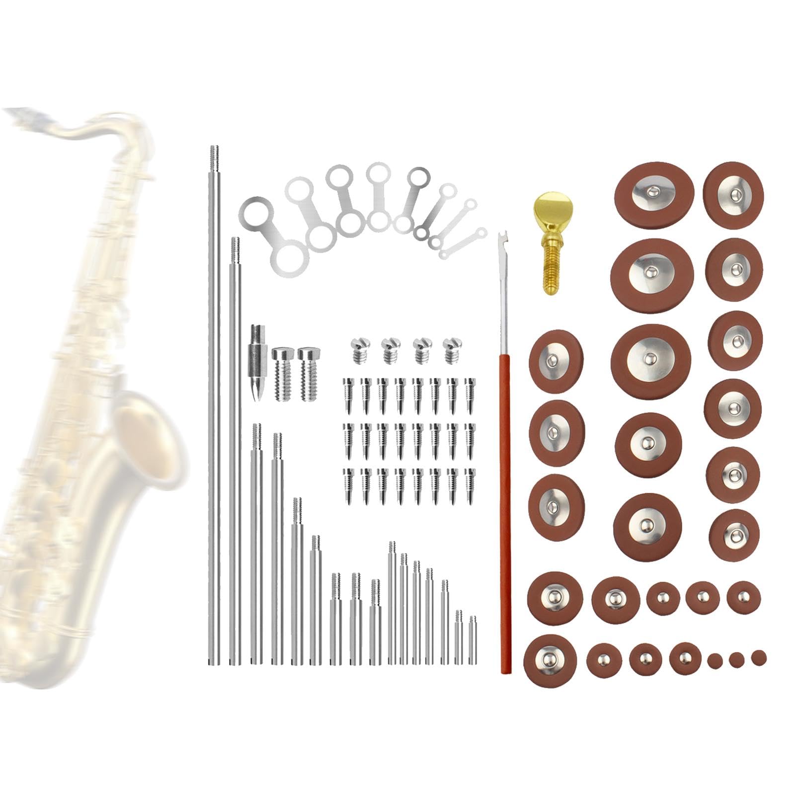 F Fityle Piezas de reparación para saxofón alto, herramientas de reparación de instrumentos de viento madera, herramientas de bricolaje resistentes, piezas de