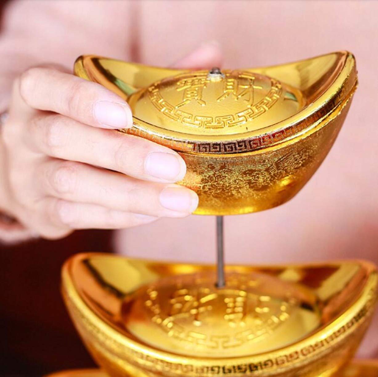 2 Lingotti Yuan Bao In Cristallo Giallo Feng Shui – Portafortuna Per Ricchezza E Prosperità – Decorazione Per Ufficio, Casa E Attività Commerciali