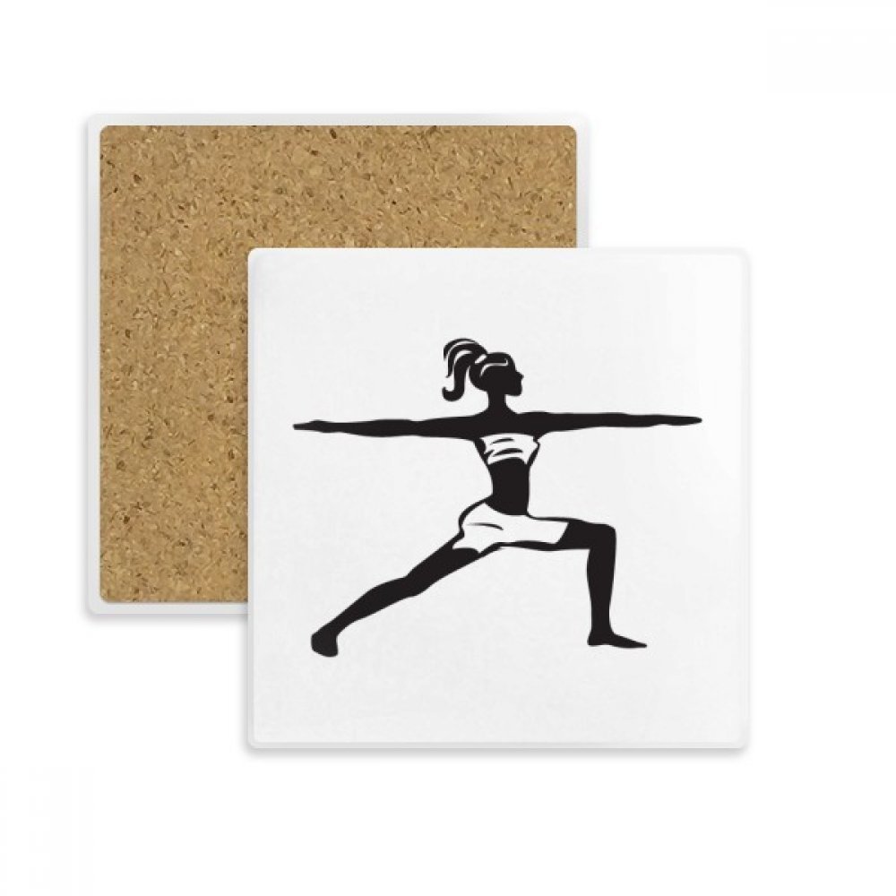 Tasse coaster yoga fille en pierre pour &eacute;viter les taches de boisson sur la table