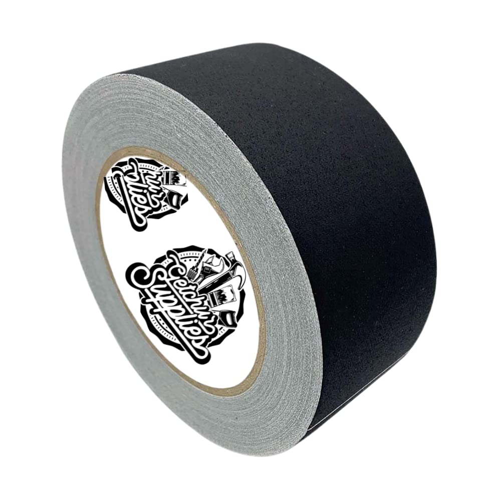 Getchur Supply- Gaffers Tape- 12 Pack- Black- Strong- Sticky, Cloth 2" x 30 Yard Rolls-
