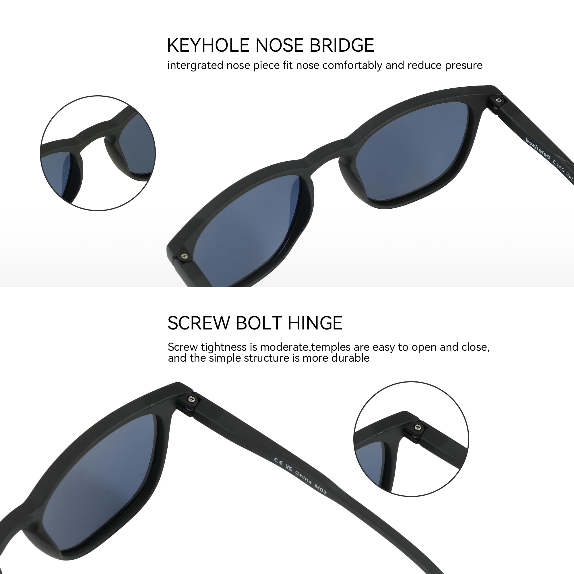 ZENOTTIC 2 Paia Occhiali da Sole Polarizzati per Uomo Donna Retro Vintage Rotondi Quadrati Protezione UV400 Unisex