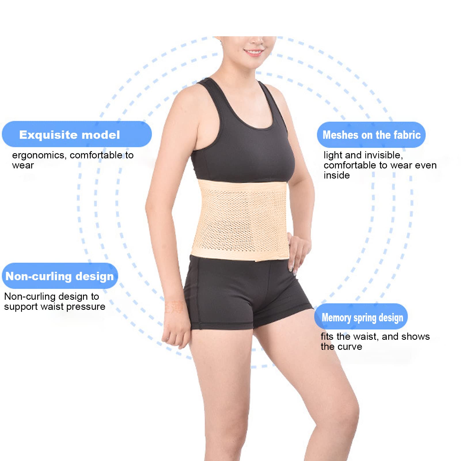 Soutien Dos Postpartum Ceinture Postpartum Réglable Et Respirante - Soutien Ventre Après Grossesse Ou Césarienne - Beige Soutien Abdominal