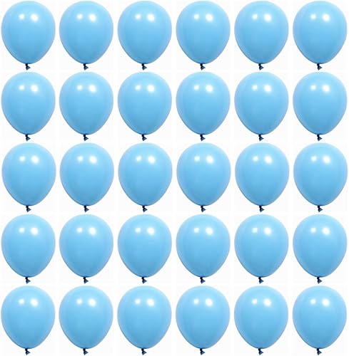 Globos de fiesta azul pastel de 5 pulgadas, 100 mini globos de látex azul macarrón para decoración de cumpleaños, boda, baby shower (azul pastel)