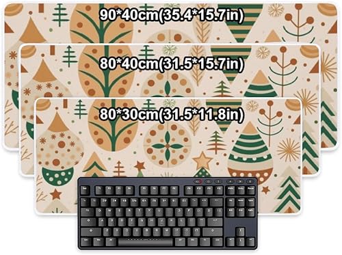 Miniatura 2 de Alfombrilla de mouse retro de árbol marrón grande para juegos con base de goma antideslizante, alfombrilla de escritorio de cara lisa, alfombrilla