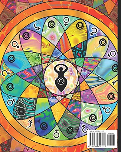 Goddess Mandala Artistic Journal Lined composition notebook 100 page 8" X 10" Divine Feminine Blank page: Orange Theme - Image 2