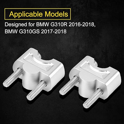 Miniatura 7 de Elevador de manillar, elevadores de manillar de aleación de aluminio plateado para motocicleta, adaptadores de altura para G310R 16-18 G310GS 17-18