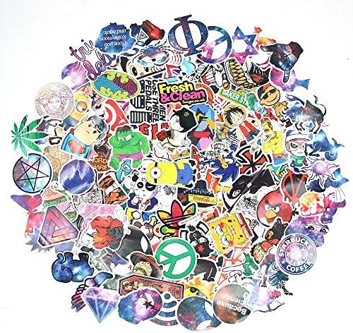 HOMIMP Stickers Pack Variety 135 Pcs - Cartoon & Galaxy Style Vinyl Decals DIY - for Laptop Skateboard Car Luggage Motorcycle Bicycle Graffiti Computer Keyboard