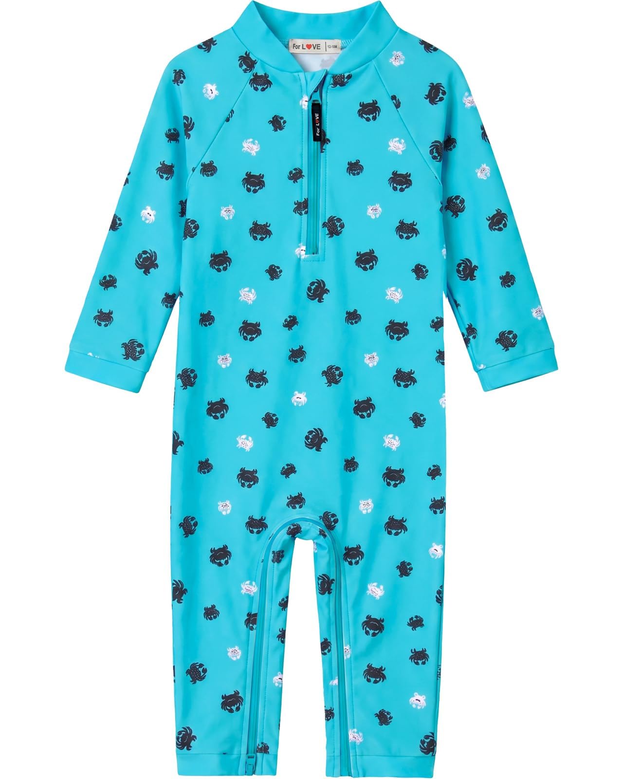 Wevswe Men's Blue Crab Baby Swimsuit Upf 50+ Protection Toddler Boy Blue Sunsuit Crab Beachwear Rash Guard Easier Diaper Changes 2T