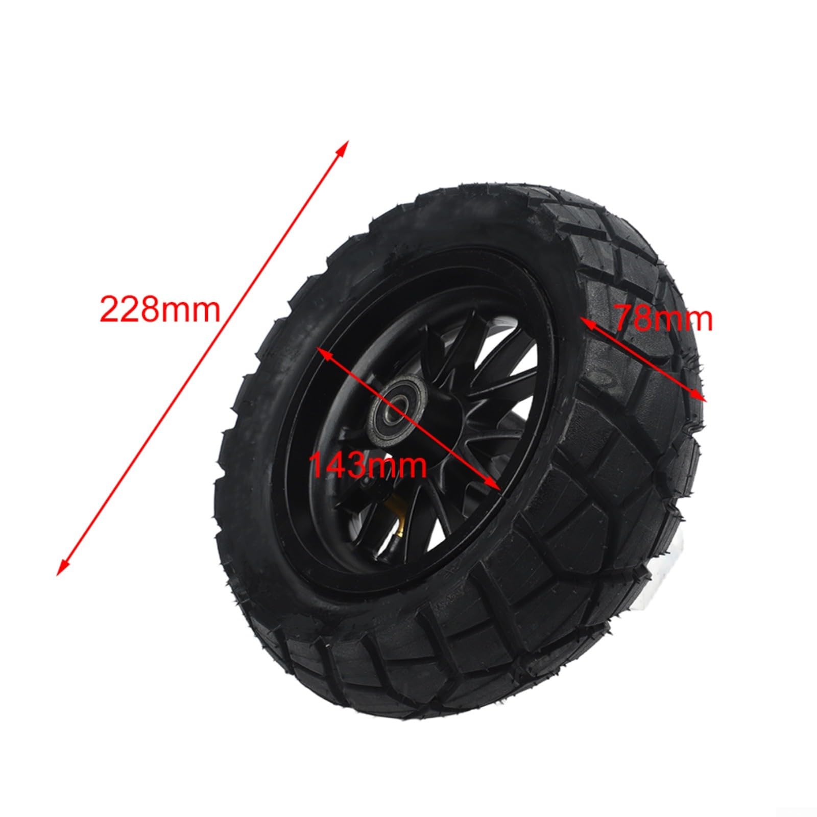 Roues de trottinette électrique, 9 x 3,0–5,5, pneus avant et arrière, kit de moyeu pour Kukirin G2 Pro DB de remplacement noir (roues + pneus noirs)