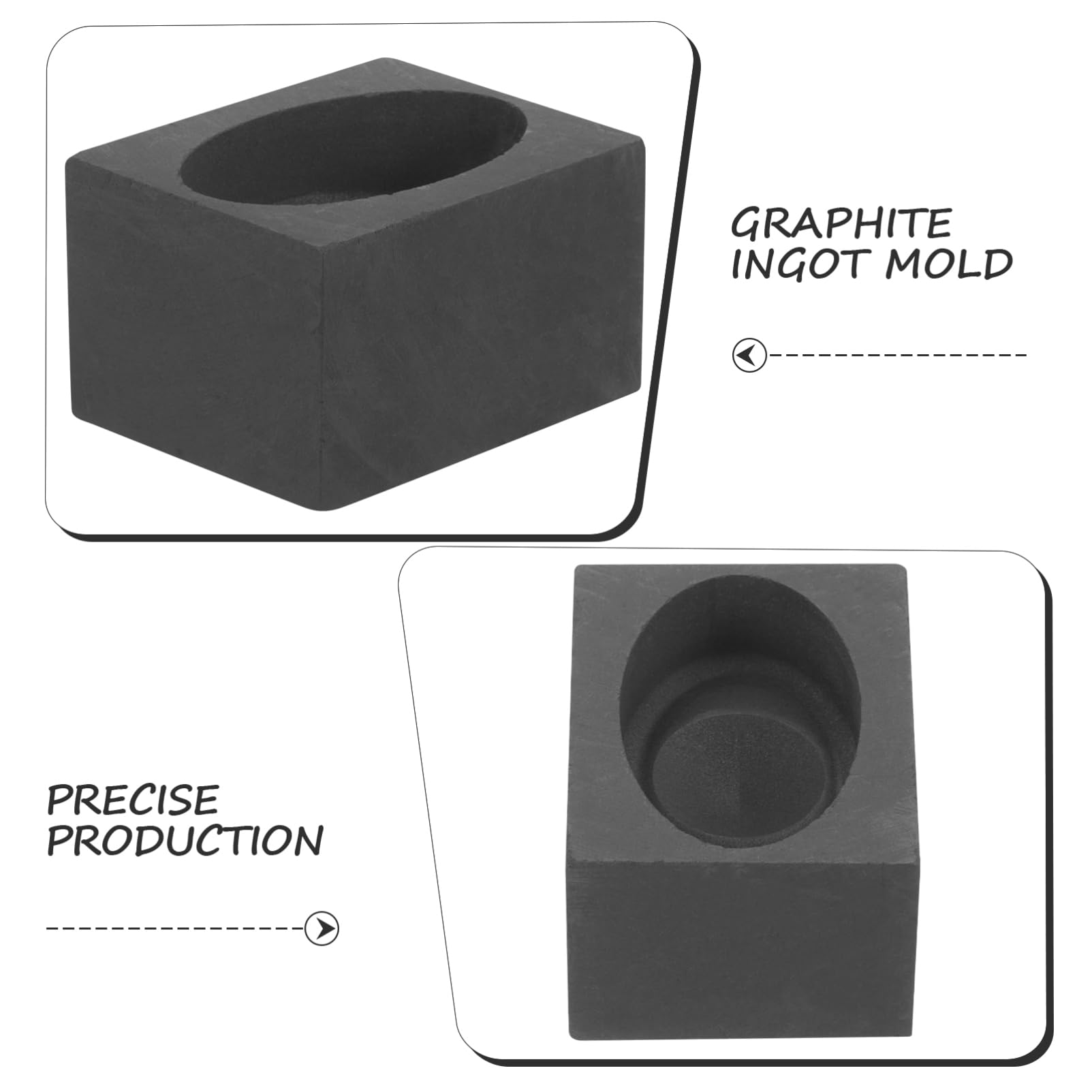 5 Stück Graphit Gussform Herzform für Gold Silber und Hochtemperaturbeständig Langlebig Einfach zu Bedienen für Gießarbeiten Labor und Schulprojekte