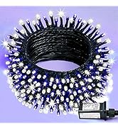 YEGUO 200 LED Christmas Lights Outdoor Waterproof, White and Blue String Lights Indoor, 8 Modes 6...