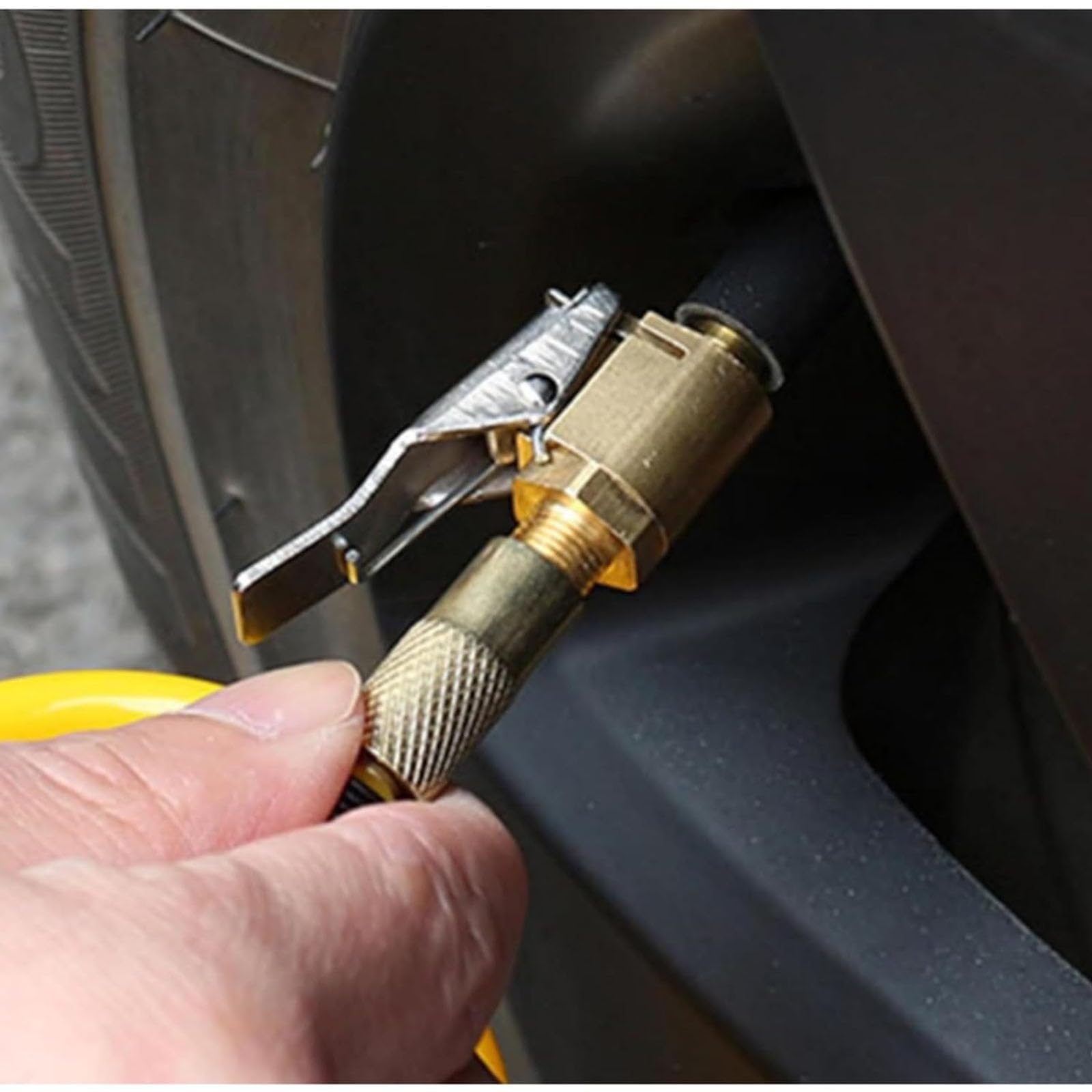 Mandrini ad aria per pneumatici, adattatore di gonfiaggio in ottone resistente, a sgancio rapido, con connettore a morsetto da 8 mm, set da 6
