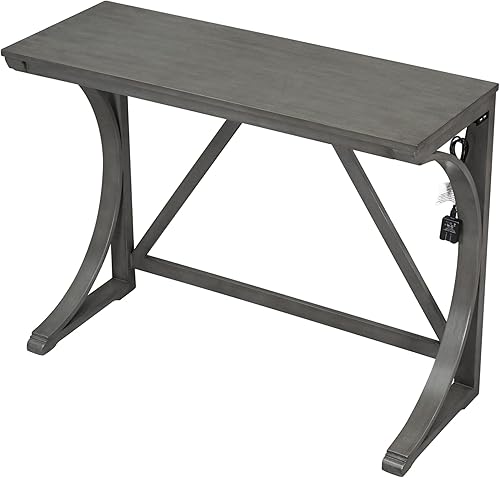 Miniatura 8 de Juego de mesa de comedor de 3 piezas con altura de mostrador, juego de comedor de madera maciza con 2 taburetes tapizados, mesa de comedor