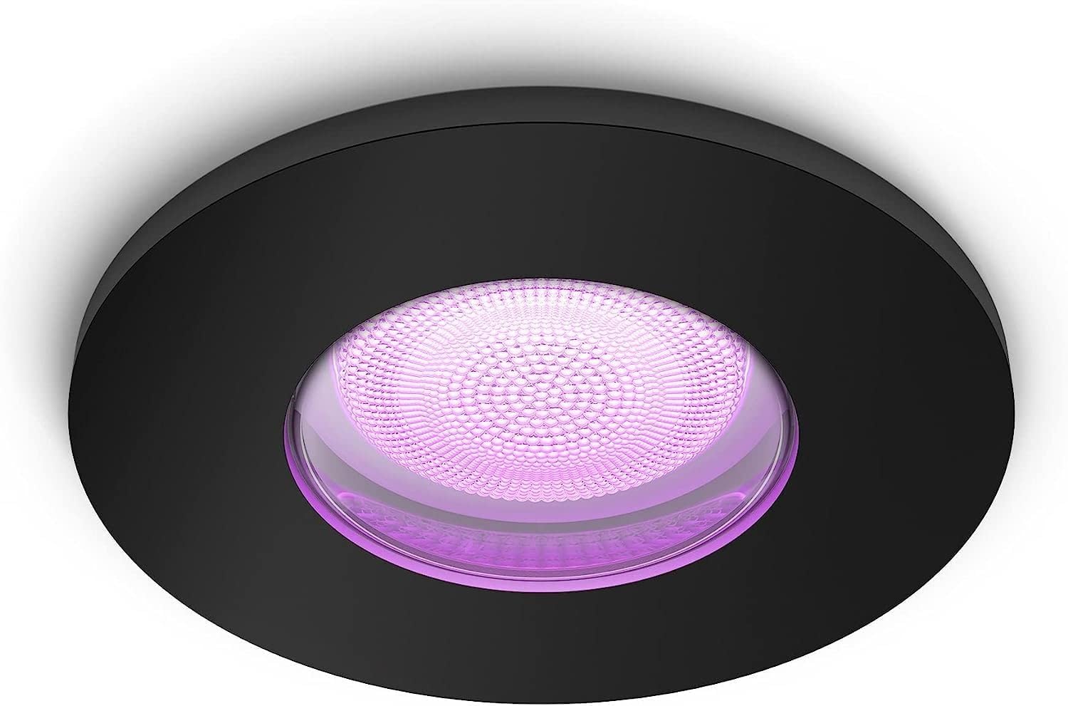 Philips Hue White & Color Ambiance Xamento recessed spotlights 1 Pack, dimmable Bathroom Lights for The Hue System with 16 Million Colours, Intelligent Light Control via Voice and app, Black