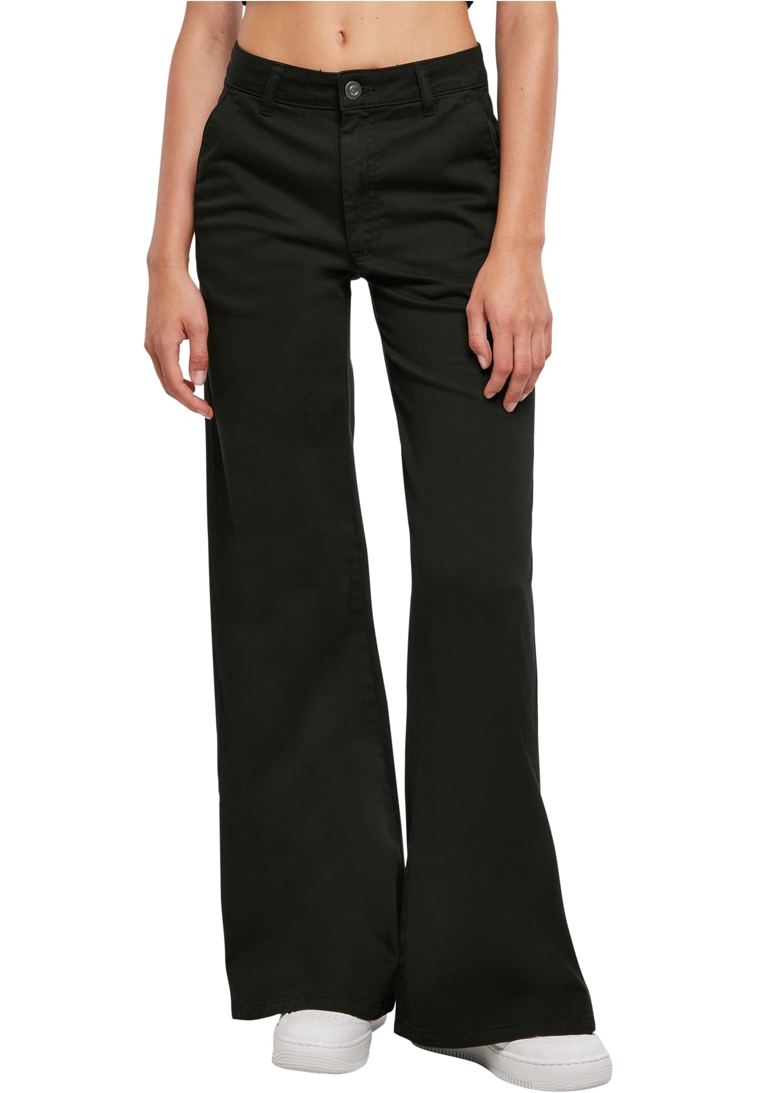 Urban Classics Damen Ladies High Waist Wide Leg Chino Pants