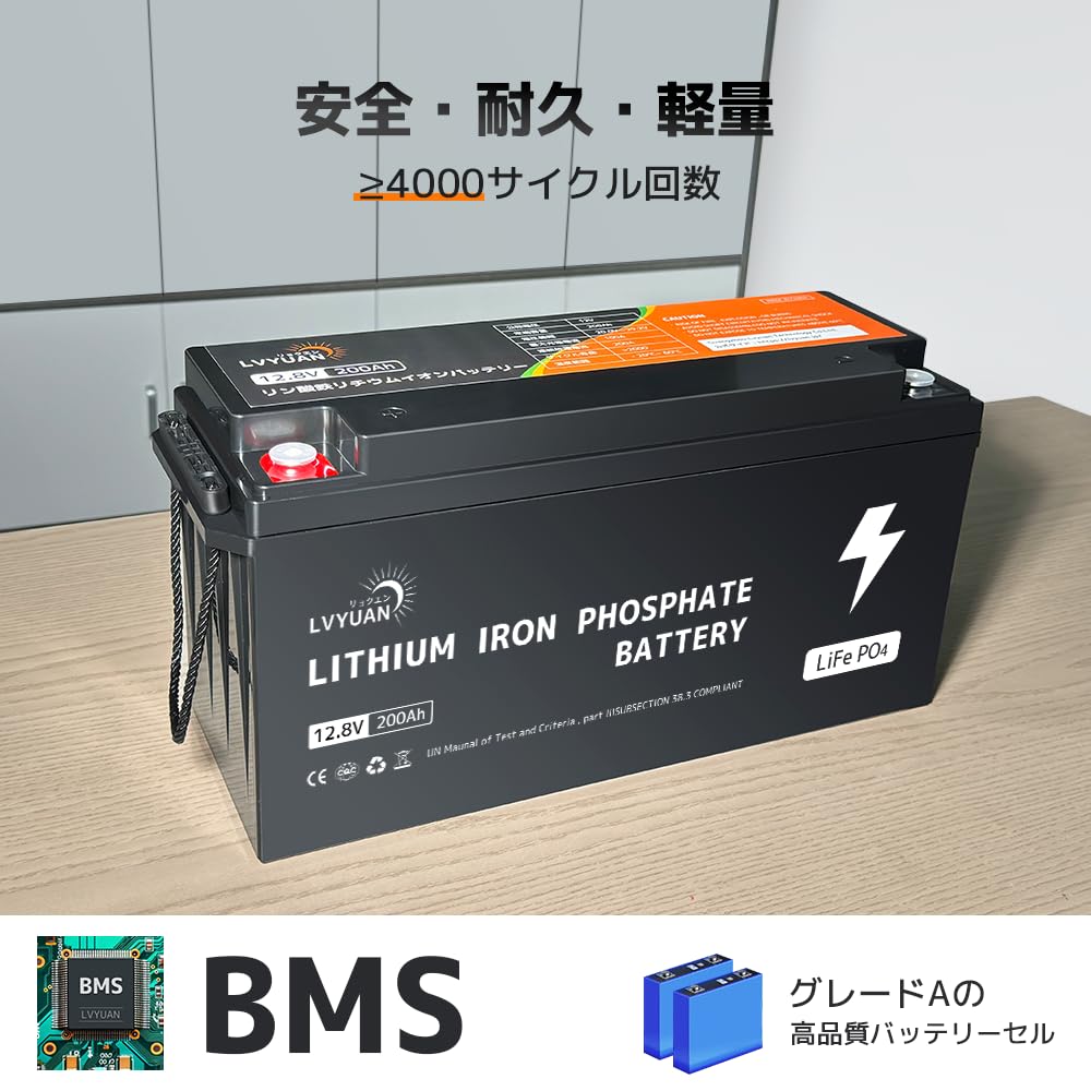 Amazon | LVYUAN(リョクエン) 200AH リン酸鉄リチウム電池 LiFePO4