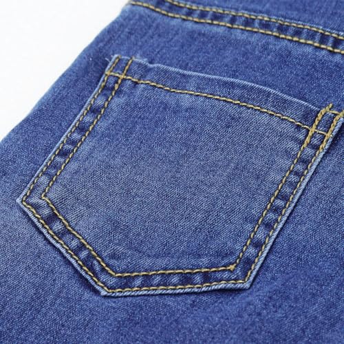 KIDSCOOL SPACE Baby Little Girls Jeans,Embroidered Strechy Denim Soft Slim Pants3