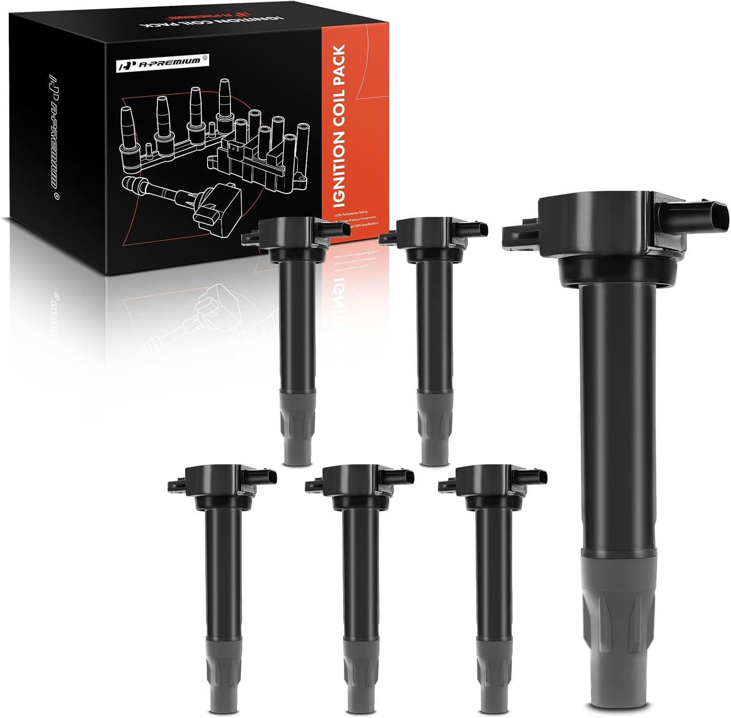 A-Premium Ignition Coils Set of 6 Compatible with Chrysler 300 Sebring 2006-2010 Dodge Journey 200-2010 Charger 2006-2010 V6 2.7L 3.5L