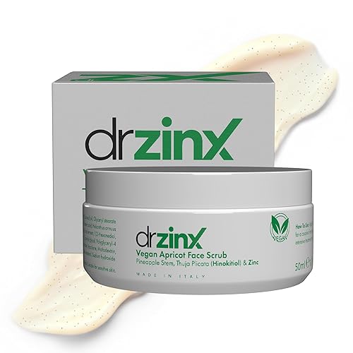 Dr ZinX Exfoliante facial y máscara de microdermoabrasión con enzima de bromelina vegana + semillas de albaricoque italiano orgánico