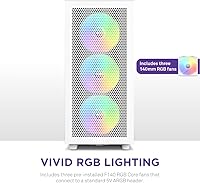 Vista 5 de NZXT H7 Flow RGB - Carcasa compacta ATX para juegos de PC de media torre - Panel frontal perforado de alto flujo de aire - Panel lateral de vidrio