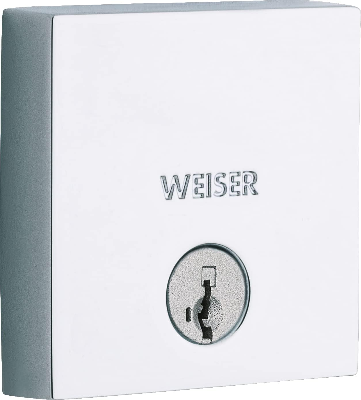 Weiser Downtown Polished Chrome Square Deadbolt Lock, ANSI/BHMA Grade 1