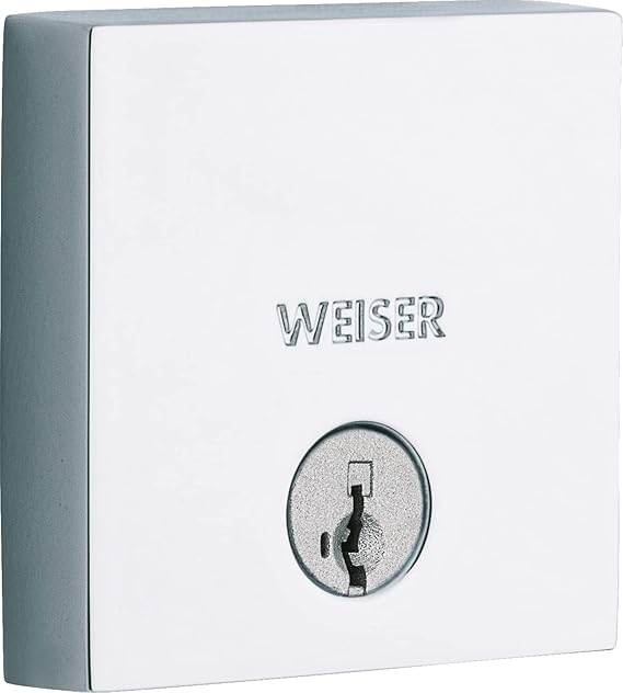Weiser Downtown Polished Chrome Square Deadbolt Lock, ANSI/BHMA Grade 1