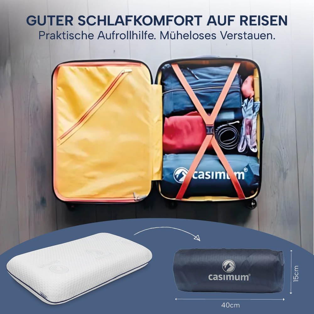 Ergonomisches Visco Nackenstützkissen Memory Foam 70x40 cm für Seitenschläfer Rückenschläfer