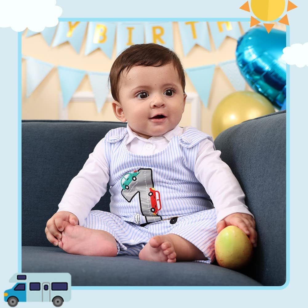 XIFAMNIY Infant Baby Boy 1st Birthday Striped One-Piece Sleeveless Cotton Romper Summer Jumpsuit Clothes… - Image 5