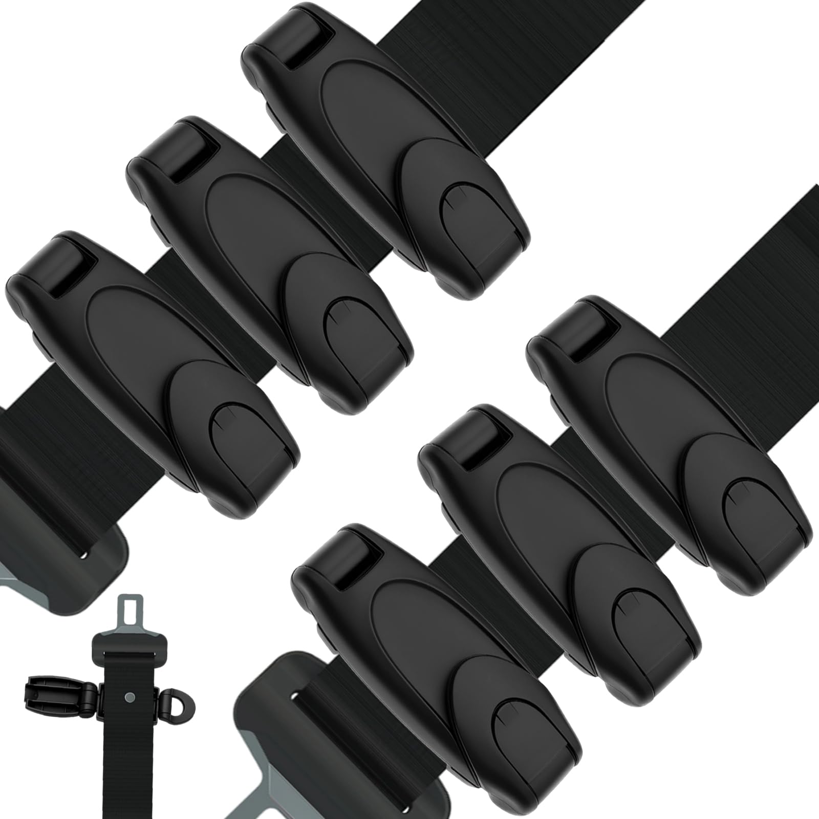 Seat Belt Adjuster, Seat Belt Clip, 6 Pack Universal Car Seatbelt Clips for Safety and Comfort, 88x35x22mm Size for Women and Kids, Ideal for Long Drives and Emergency Braking Situations