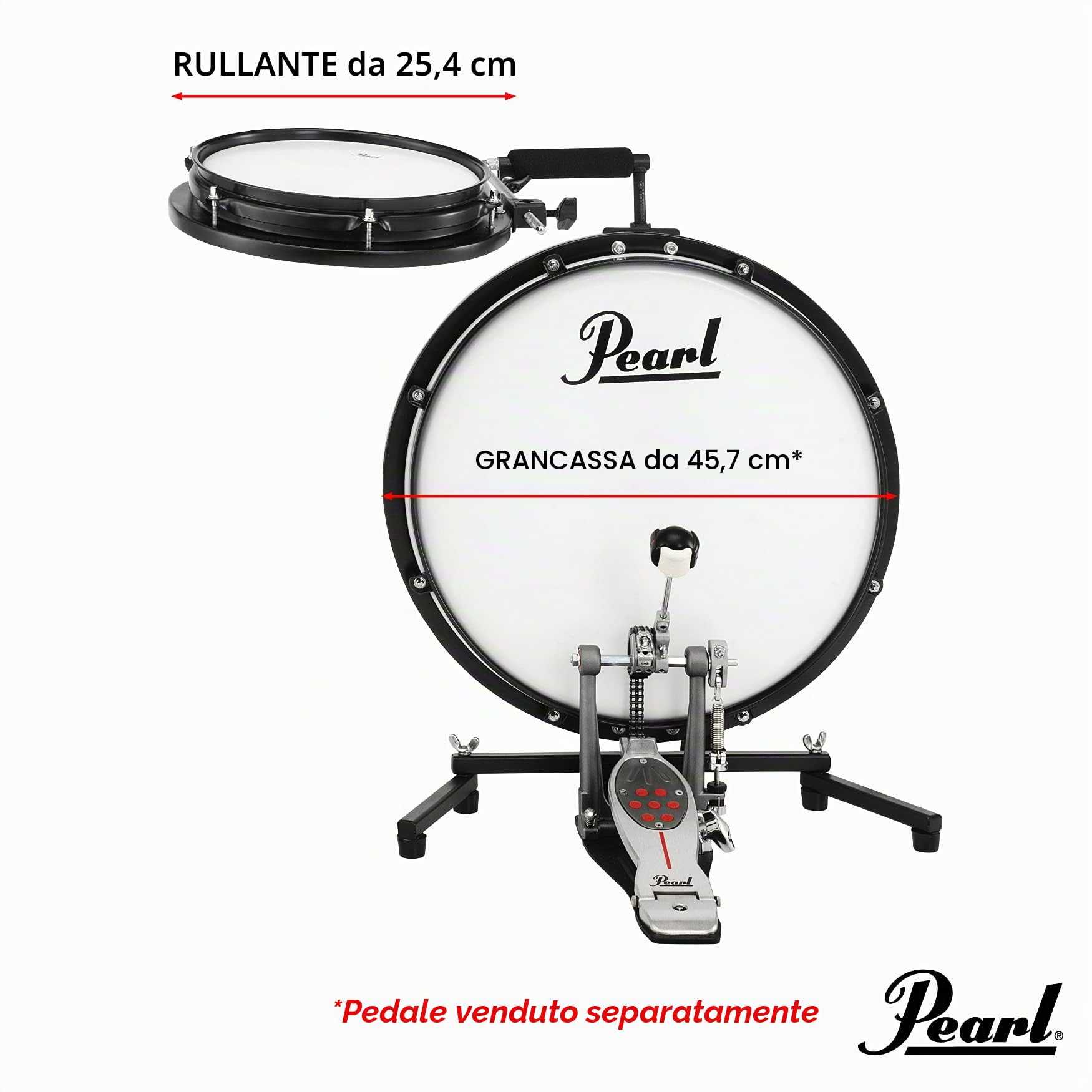 Pearl Batteria 2 pezzi Batteria Compact Traveler piatti e Hradware non inclusi (PCTK1810)