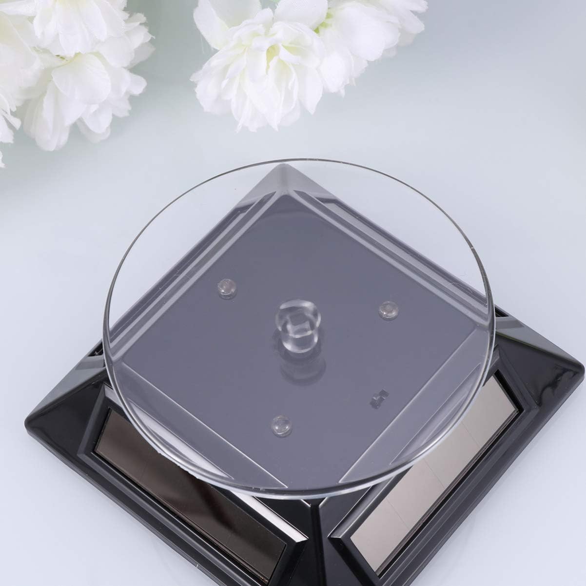 Luxshiny Rotating Display Stand for Jewelry Watch Mobile Solar-powered Display Holder Light Fashionable Showcase