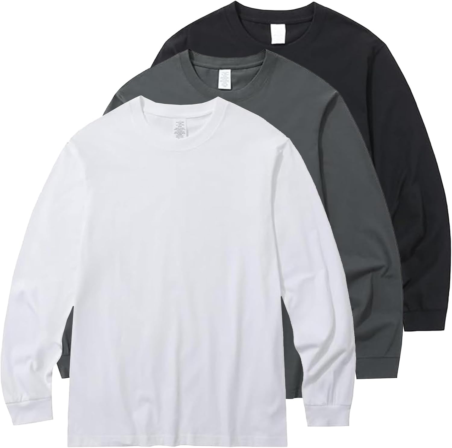 Men's Oversized Vintage Long Sleeve T-Shirts Acid Wash Soft Comfort Fit Crewneck Sweatshirt