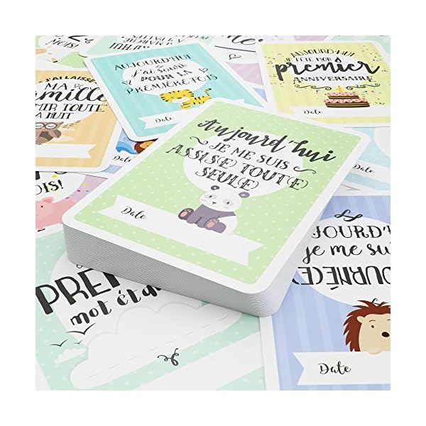 Cartes premières fois de bébé et coffret souvenir (français) – 40 milestone cartes photos unisexe - futures mamans et… – Bild 5