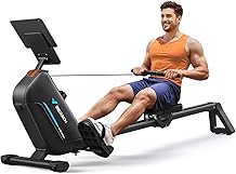 MERACH Rowing Machines for Home, Powerful Electromagnetic Row Machine with 51.2" Extended Rail, 16-Level Handle Resistance Adjustment Rower, 350 LBS Load Capacity, Ergonomic Comfort Seat, Easy Storage