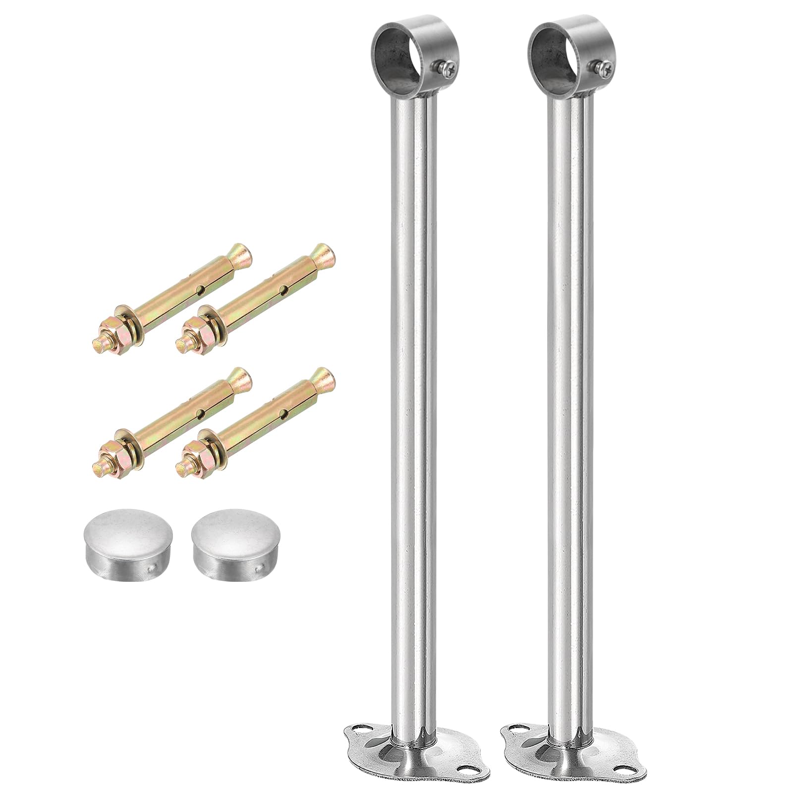 Supporto Asta Tenda QUARKZMAN (4 Pz) – Flangia In Acciaio Per Soffitto/Parete, Adatto A Tubi 25mm, Bianco